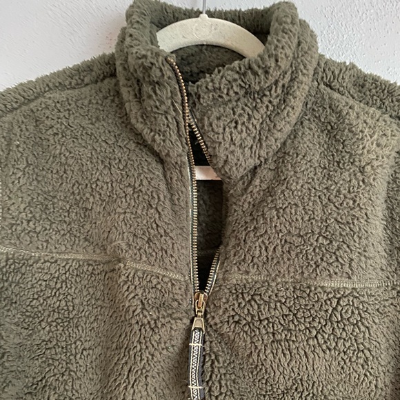 Alpine Sherpa Womens Size Medium Dark Green Half Zip Soft Fleece Jacket - Picture 2 of 9